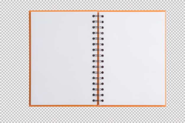 Open notitieboek geïsoleerd op witte achtergrond