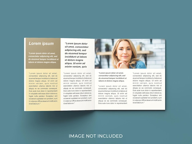 PSD open page square magazine mockup