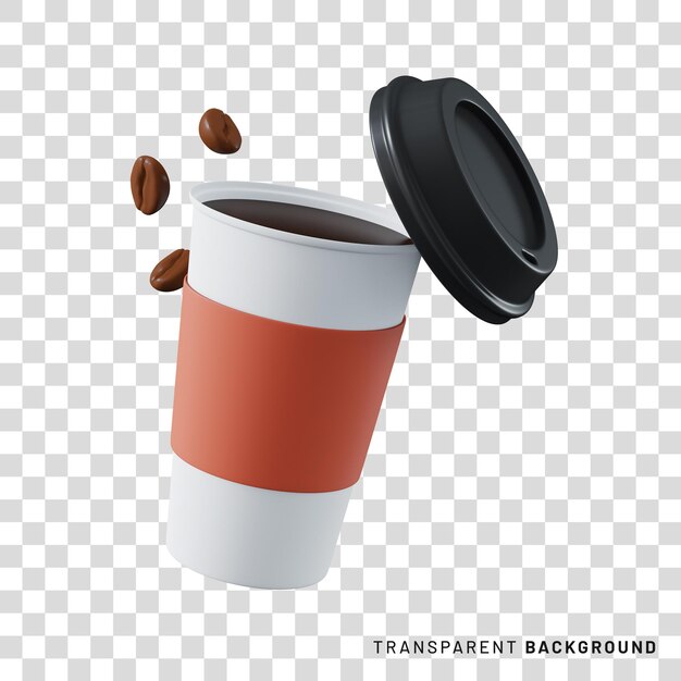 Premium PSD  3d stylized spilled coffee mug