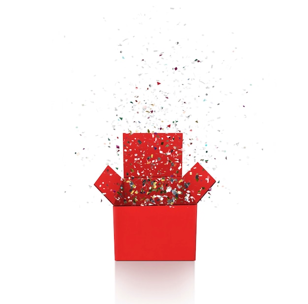 PSD open the red gift boxes and join the scatters to win prizes transparent background