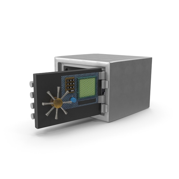 Open Safe Showing its Internal Components