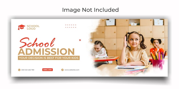 Open school admission cover online post template design