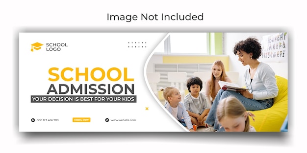 Open school admission cover online post template design