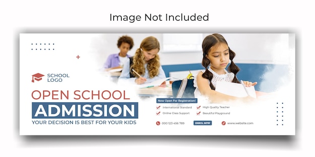 Open school admission cover online post template design