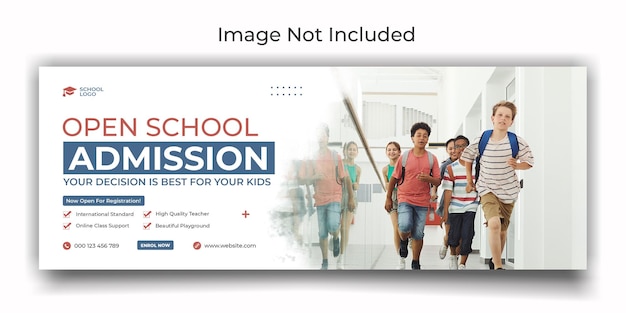 open school admission cover online post template design