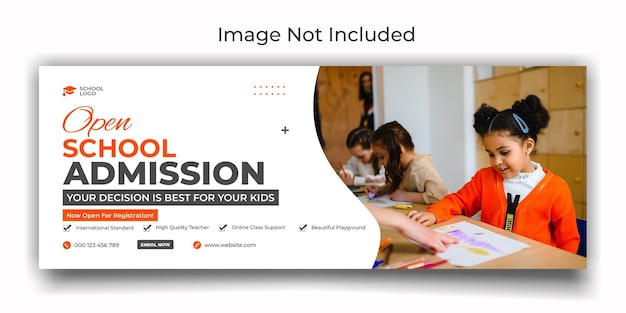 Open school admission cover online post template design