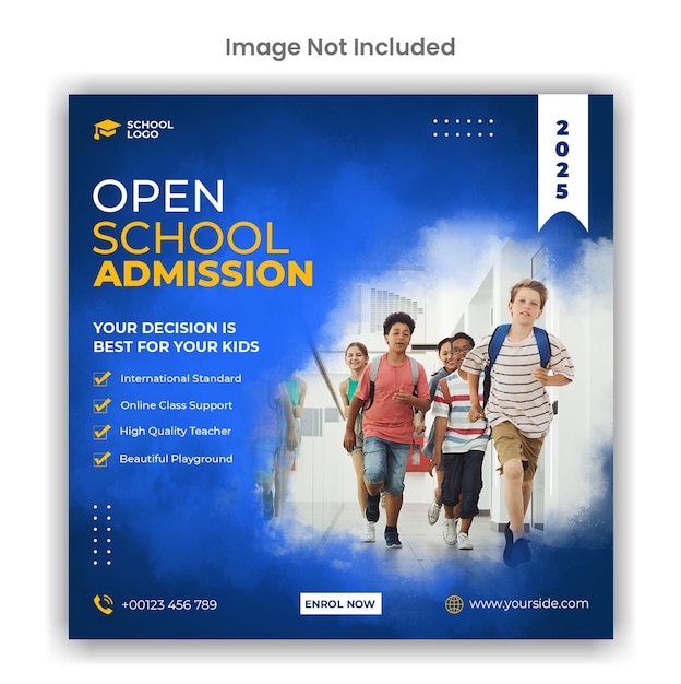 Open schoolonderwijs toelating online postsjabloonontwerp