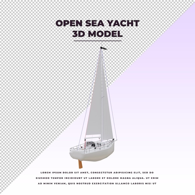 PSD open sea yacht