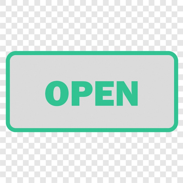 Open shop sign transparent
