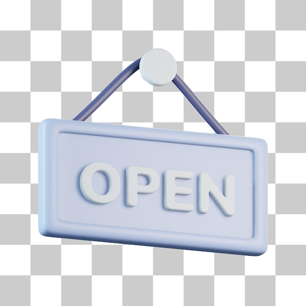 Open signboard 3d icon