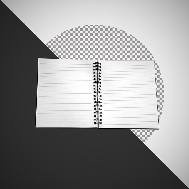 PSD open spiral notebook with lined paper