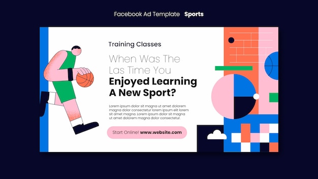 PSD open sports classes social media promo template