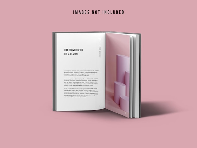 Mockup di libro aperto in piedi