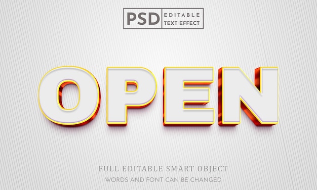 Open subscribe 3d text style effect psd premium template