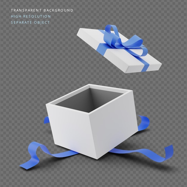 PSD Открыть коробку с сюрпризом 3d иллюстрация