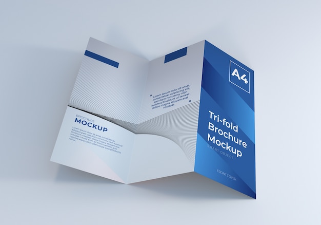 open trifold brochure mockup