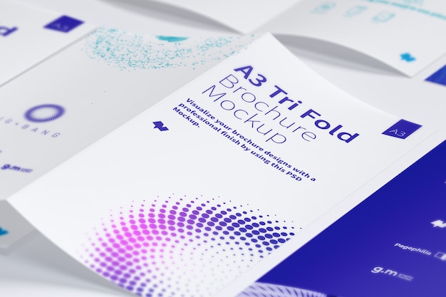 Open Trifold Brochure Mockup