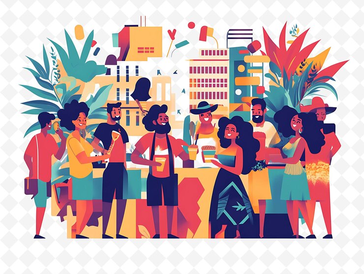 PSD open up captivating city collection png vibrant of urban illustrations people and cultural