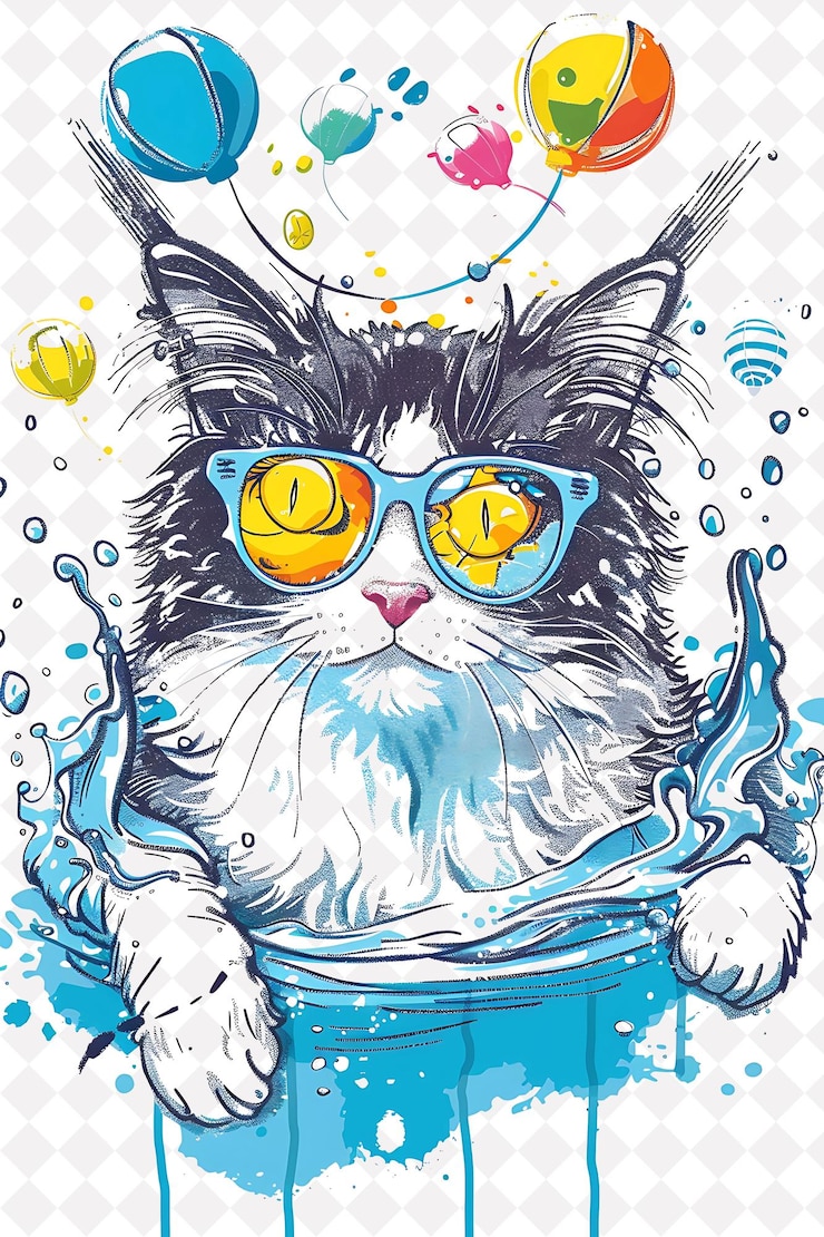 PSD open up the cat world by personalized cat png image designs for decoration and printing