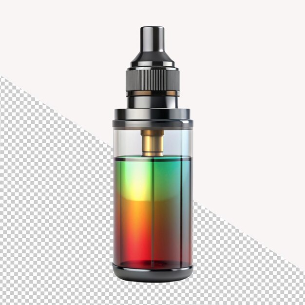 PSD open vape bottle on transparent background