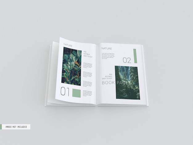 PSD open view book inside pages mockup