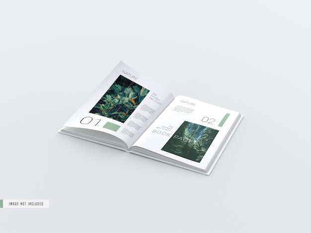 Open view book inside pages mockup