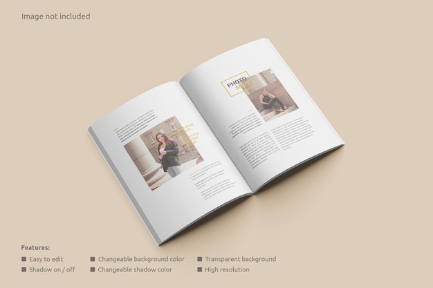 Open view magazine mockup