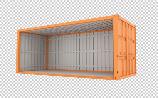 open vrachtcontainer met open zicht op een doorzichtige achtergrond open vrachtscontainer in psd