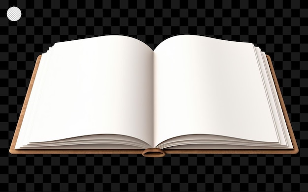 Open white book mockup geïsoleerd op transparante achtergrond png