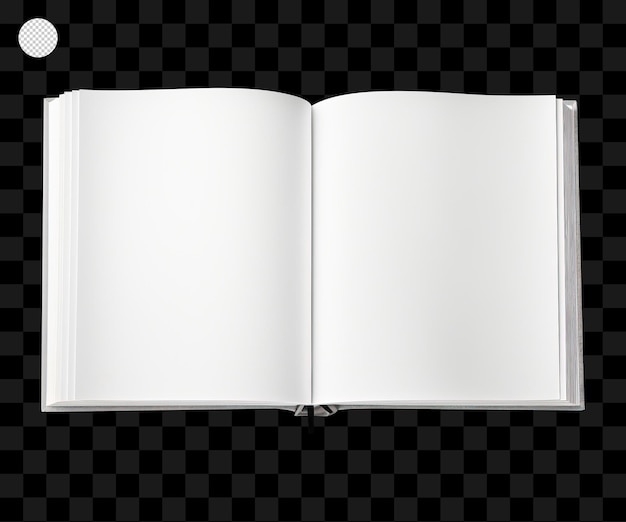 PSD mockup di libro bianco aperto isolato su sfondo trasparente png