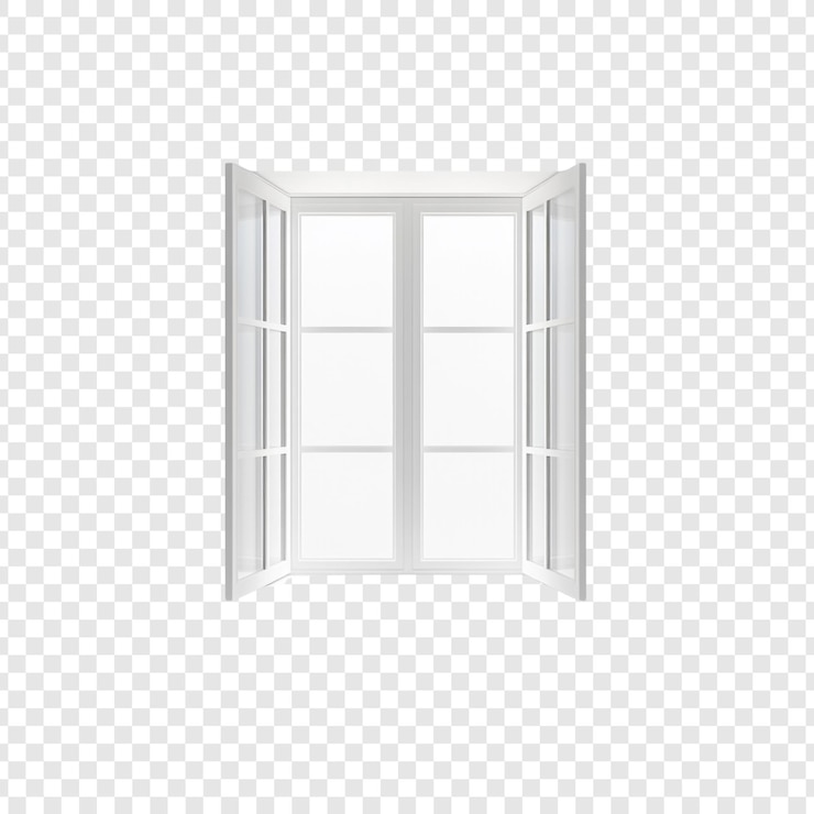 PSD ガラスの窓付きの開いた白い窓