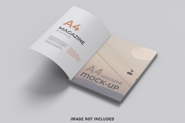 Opened a4 magazine mockup