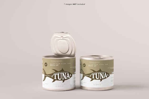 Opened aluminum food can mockup