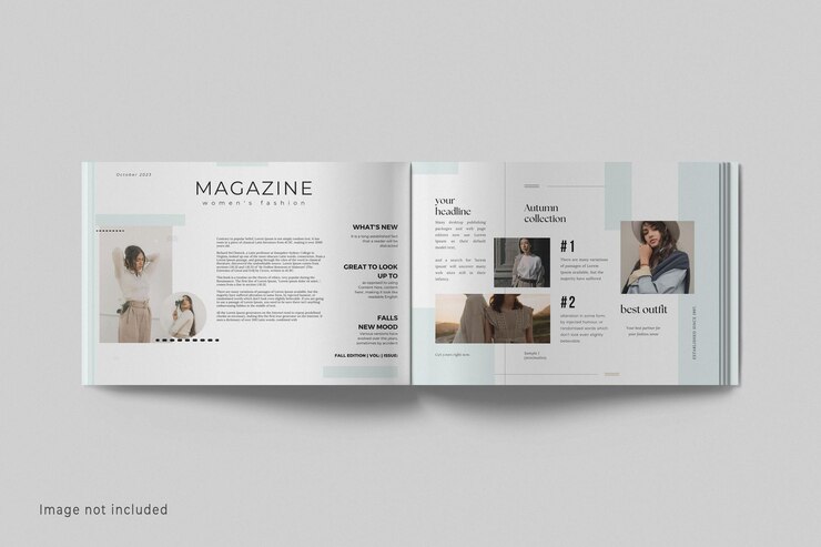 Opened a landscape magazine mockup