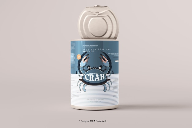 Opened large food can mockup