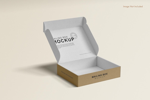 Opened Mailing Box Mockup High Angle View