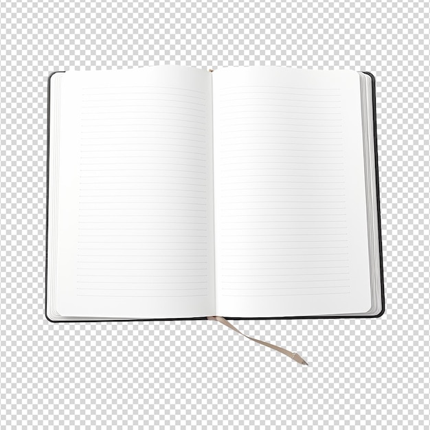 PSD opened notebook isolated on transparent background png