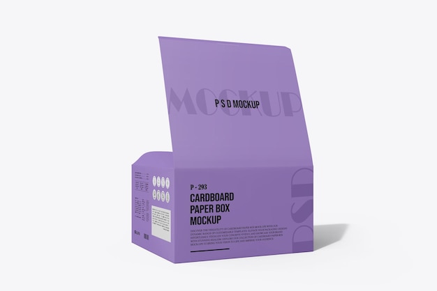 Opened paper box packaging mockup for branding in daylight