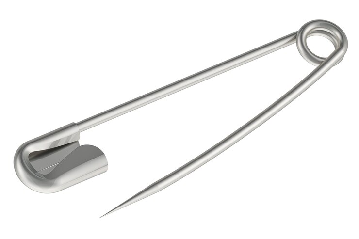 PSD открытый 3d-рендеринг safety pin, изолированный на прозрачном фоне