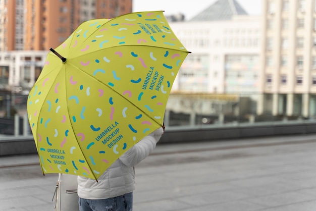 Opened umbrella mockup design