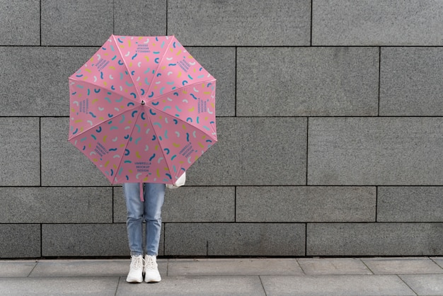 Opened umbrella mockup design