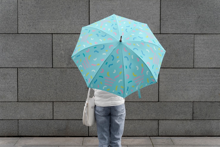 PSD opened umbrella mockup design