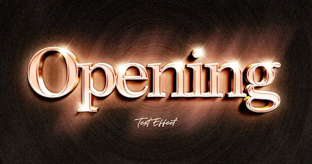 PSD opening 3d text style effect template premium