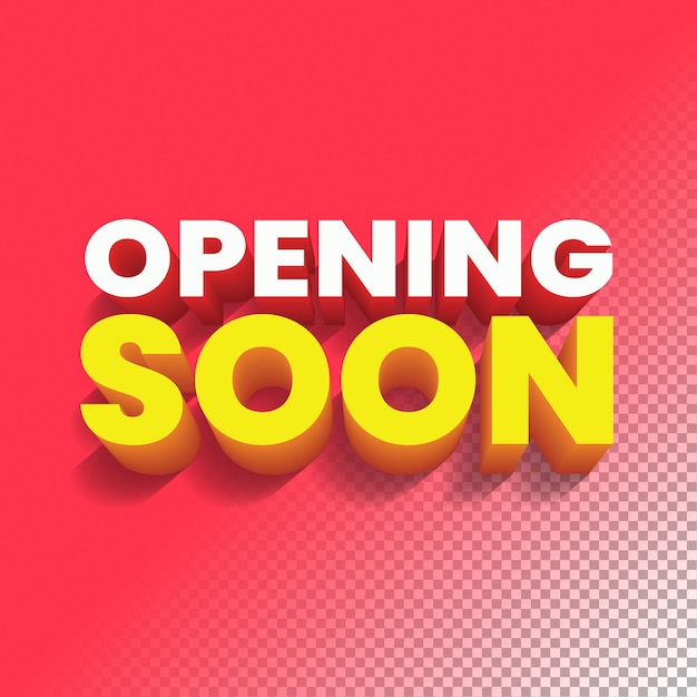 Opening Soon 3d tekst