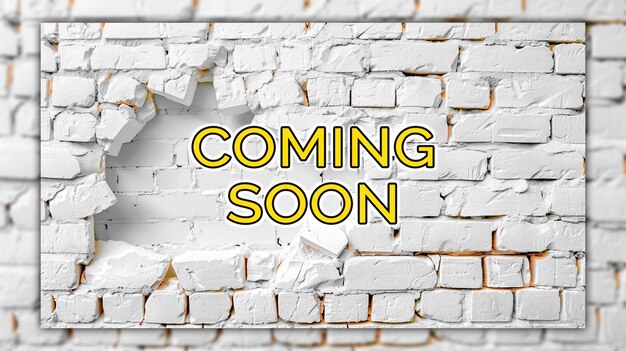 PSD opening soon template made by torn paper and 3d hole in the wall for social media post design