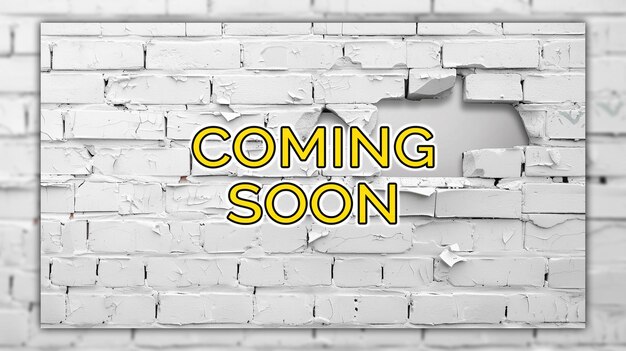 PSD opening soon template made by torn paper and 3d hole in the wall for social media post design