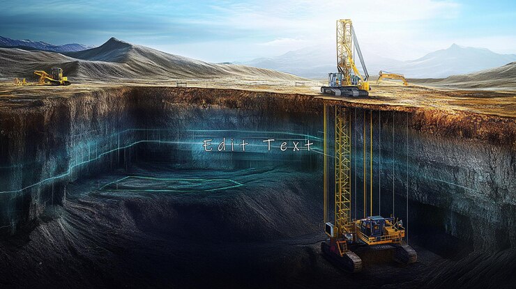 PSD openpit mine with heavy machinery excavating