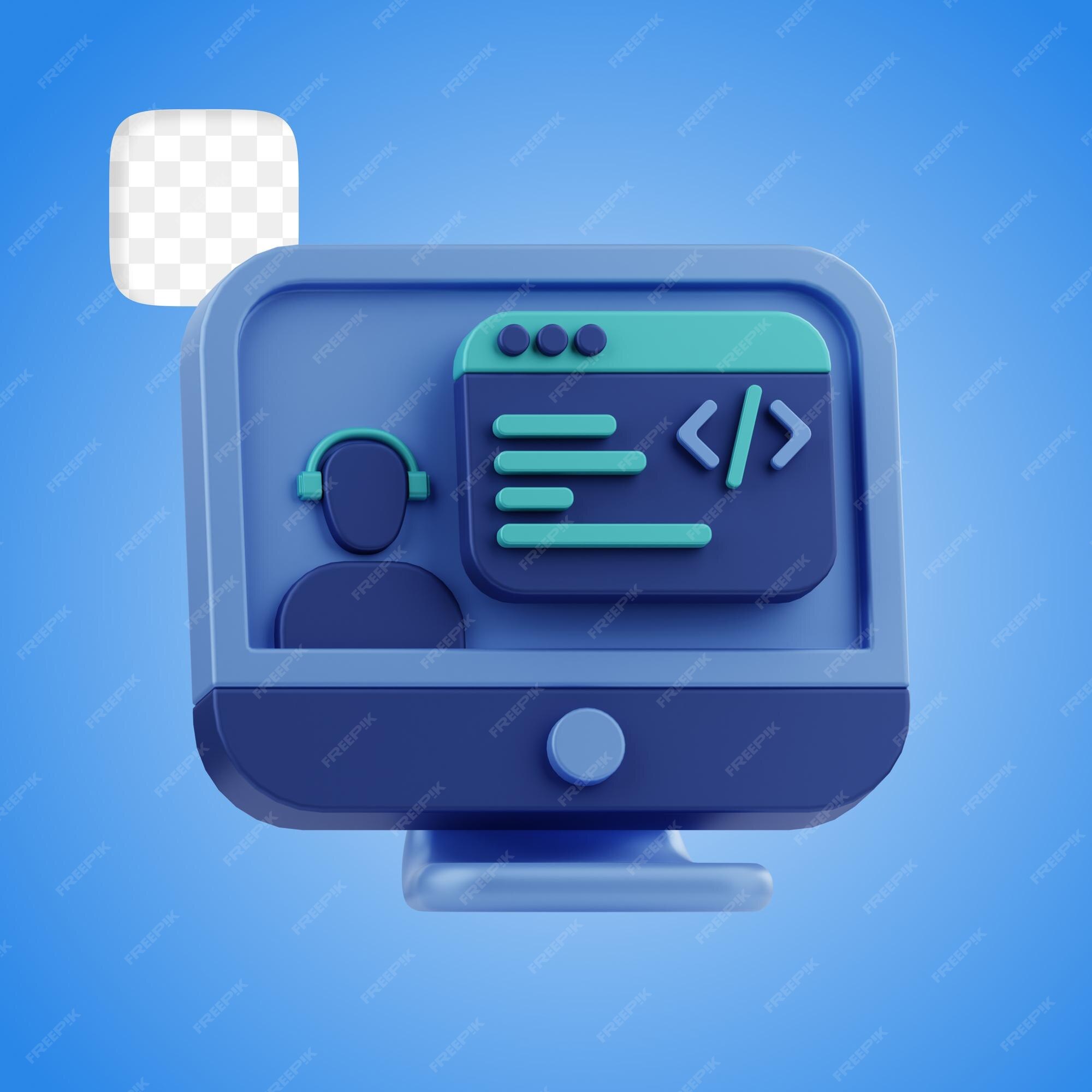 Premium PSD | Operator Programing Language 3D Illustration