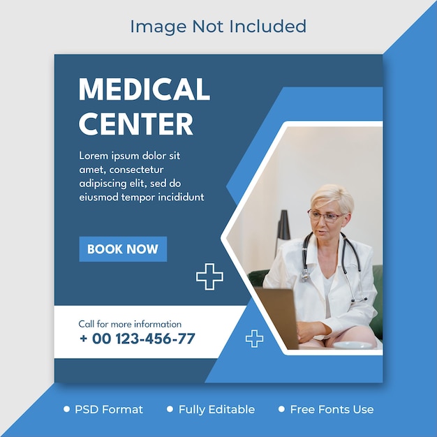 PSD opieka zdrowotna social media post design template psd medical banner template design