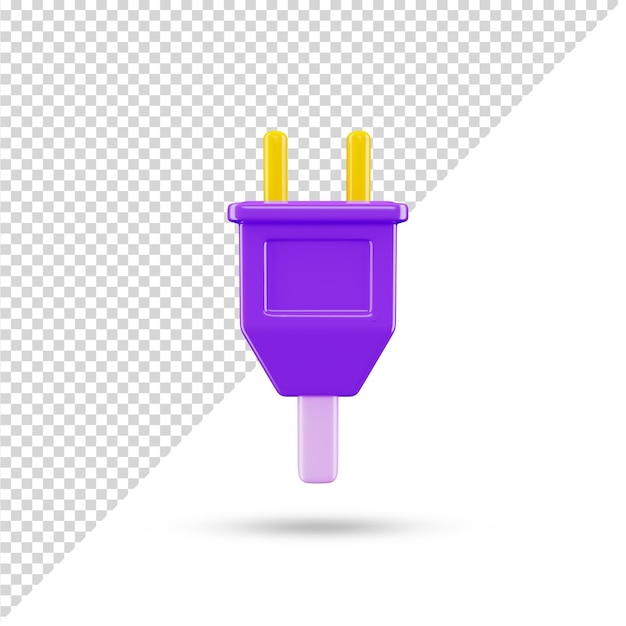 Oplaadstekker 3d transparant pictogram 3d teruggegeven 3d symbool en teken
